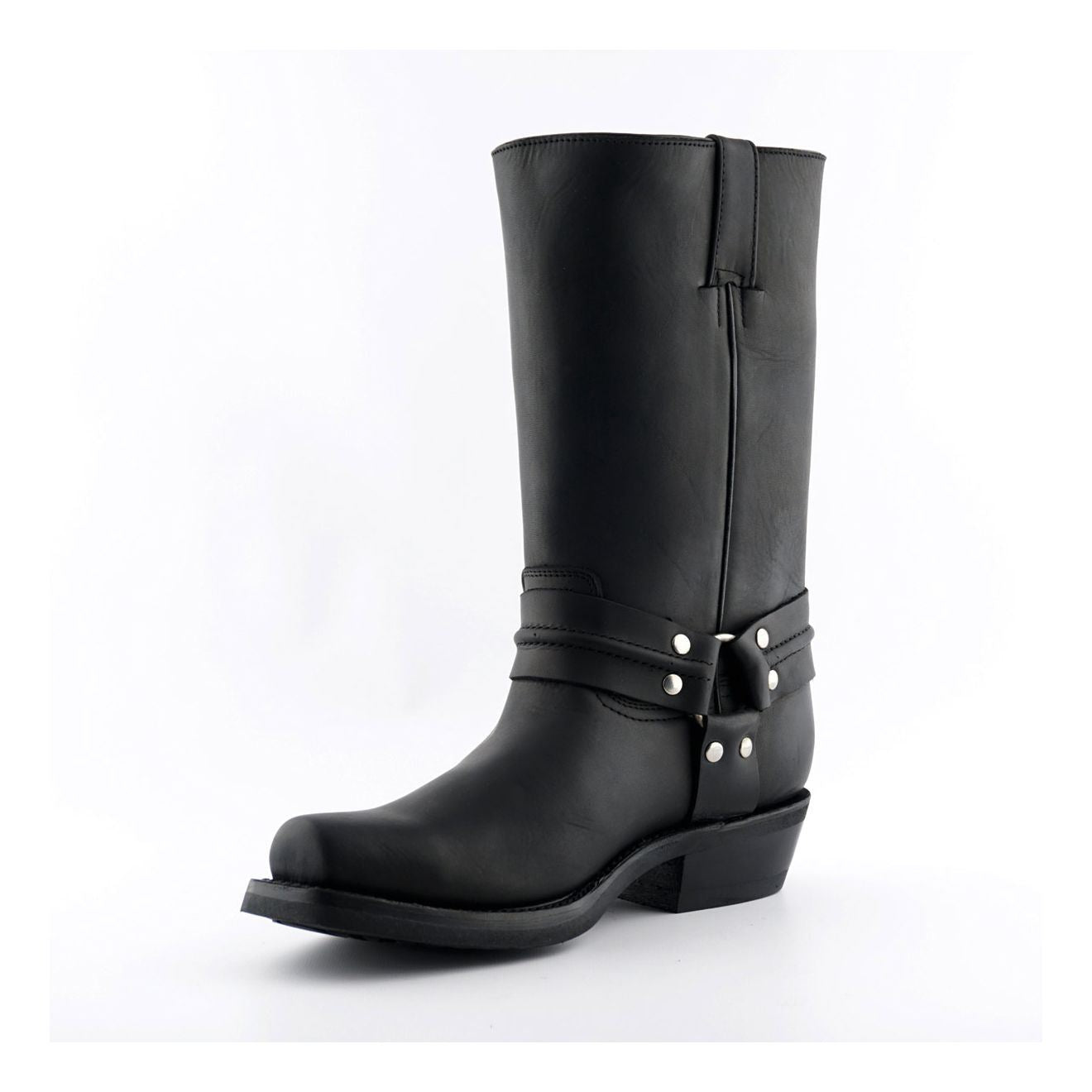 Grinders Unisex Black Western High Leather Boots- Renegade Hi