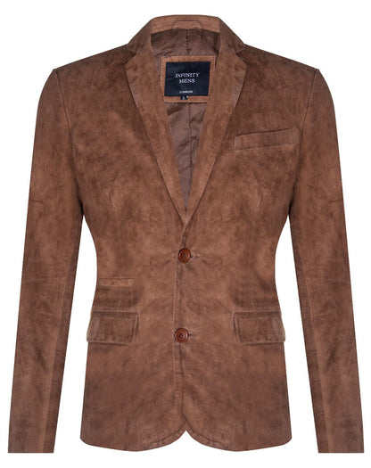 Mens Suede Italian Blazer Jacket-Dorking