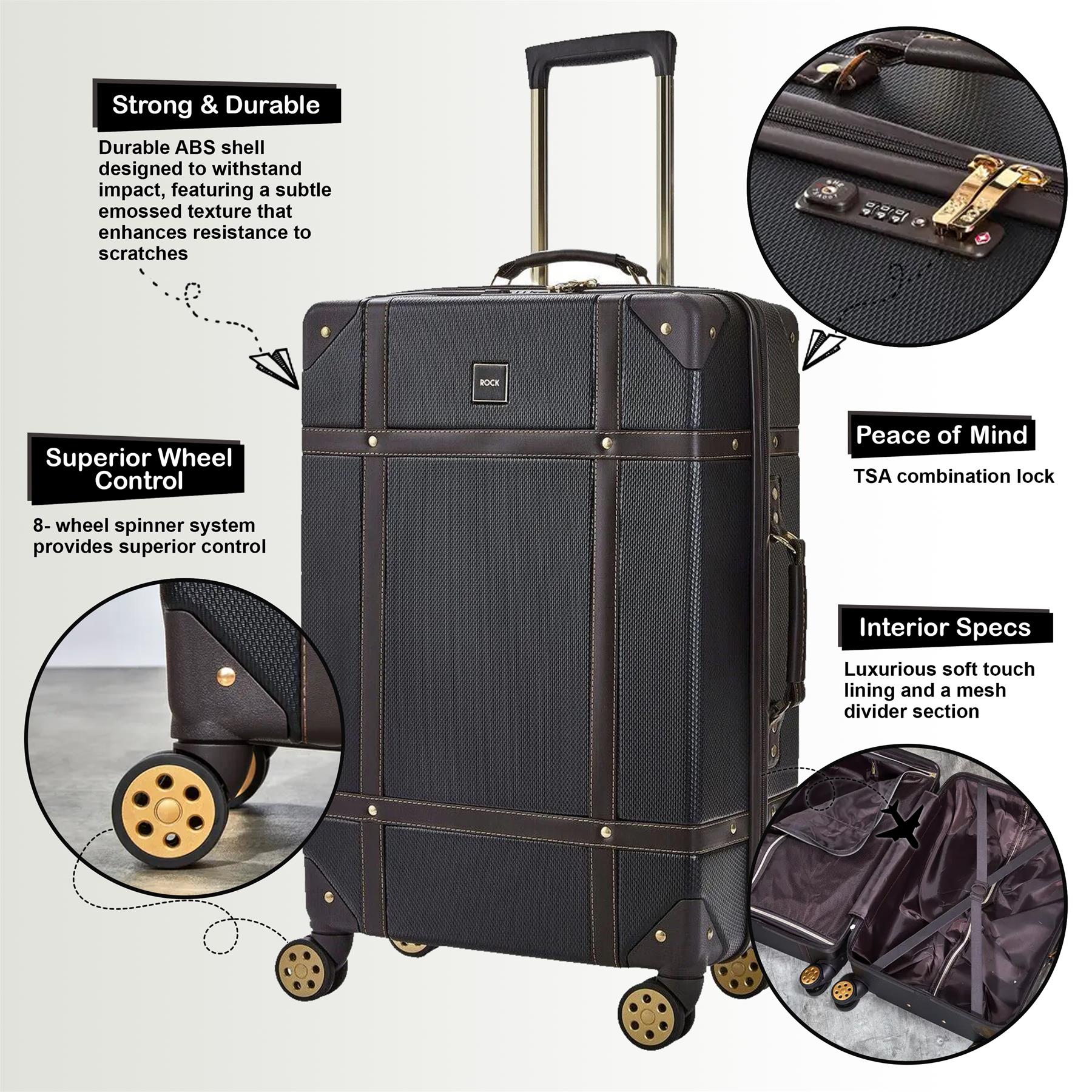 Alexandria Cabin Hard Shell Suitcase in Black