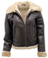 Womens B3 Sheepskin Brown Leather Jacket-Portland - Upperclass Fashions 