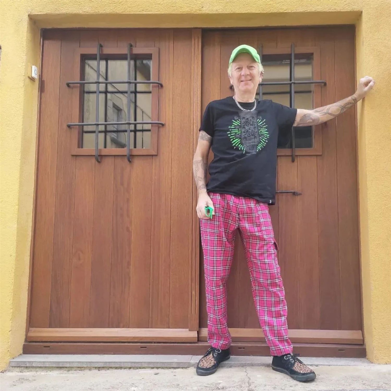 TUK Pointed Creeper Sneaker Black Leopard Canvas Platform Shoes - A9180