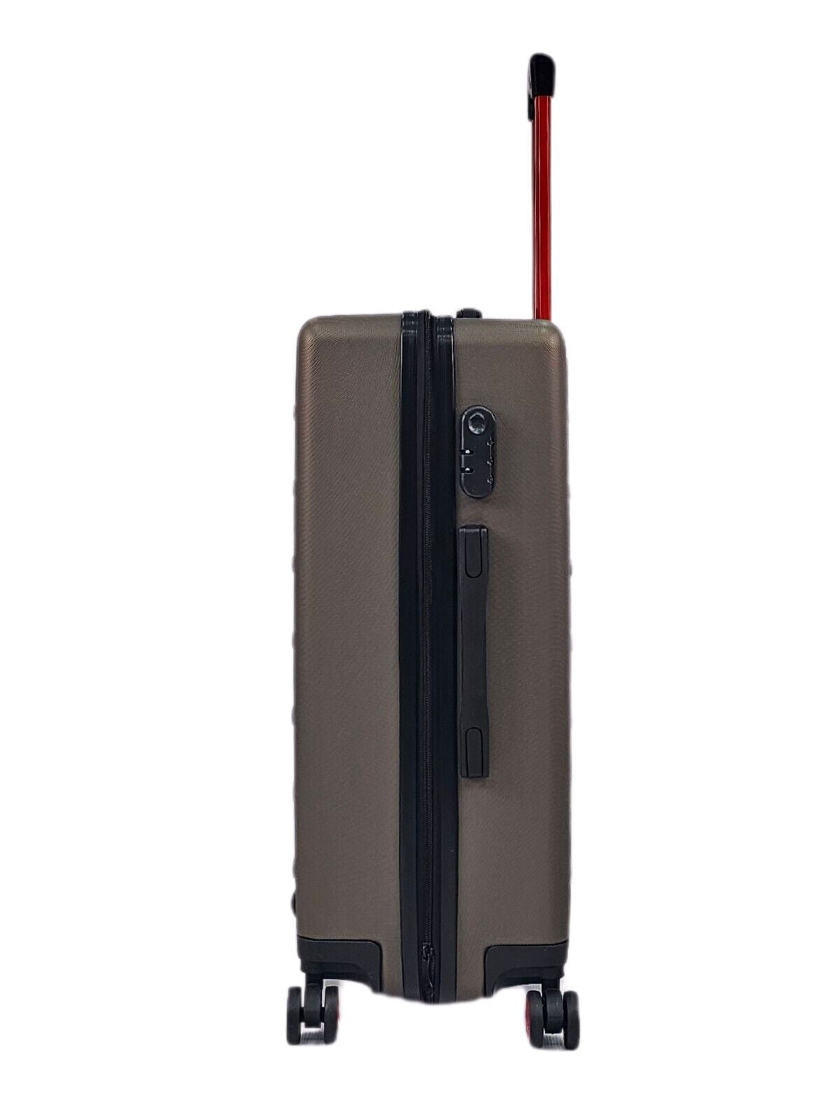 Grey Hard Shell Classic Suitcase Set 8 Wheel Cabin Luggage Case Holiday Travel