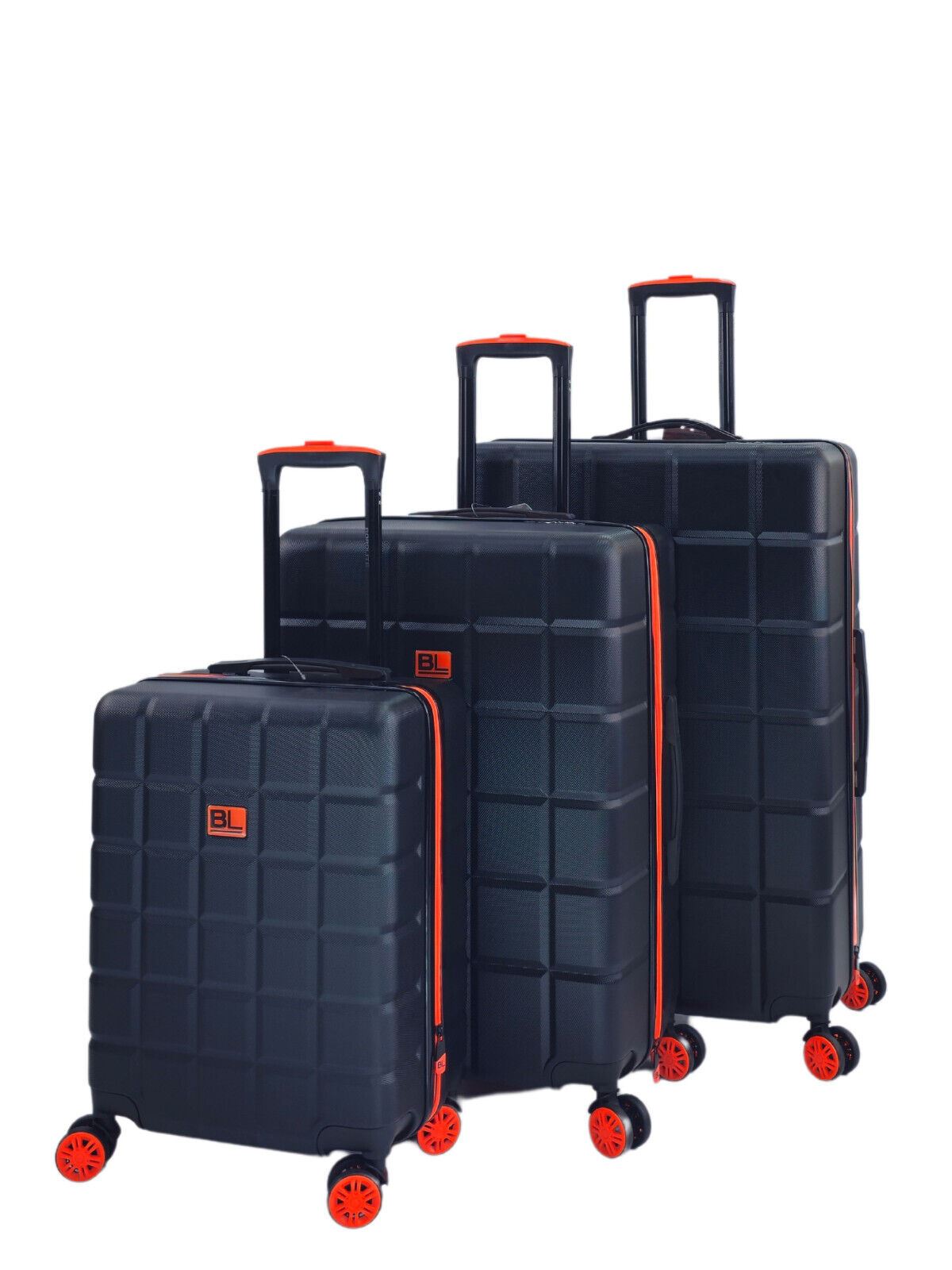 Collinsville Set of 3 Soft Shell Suitcase in Black