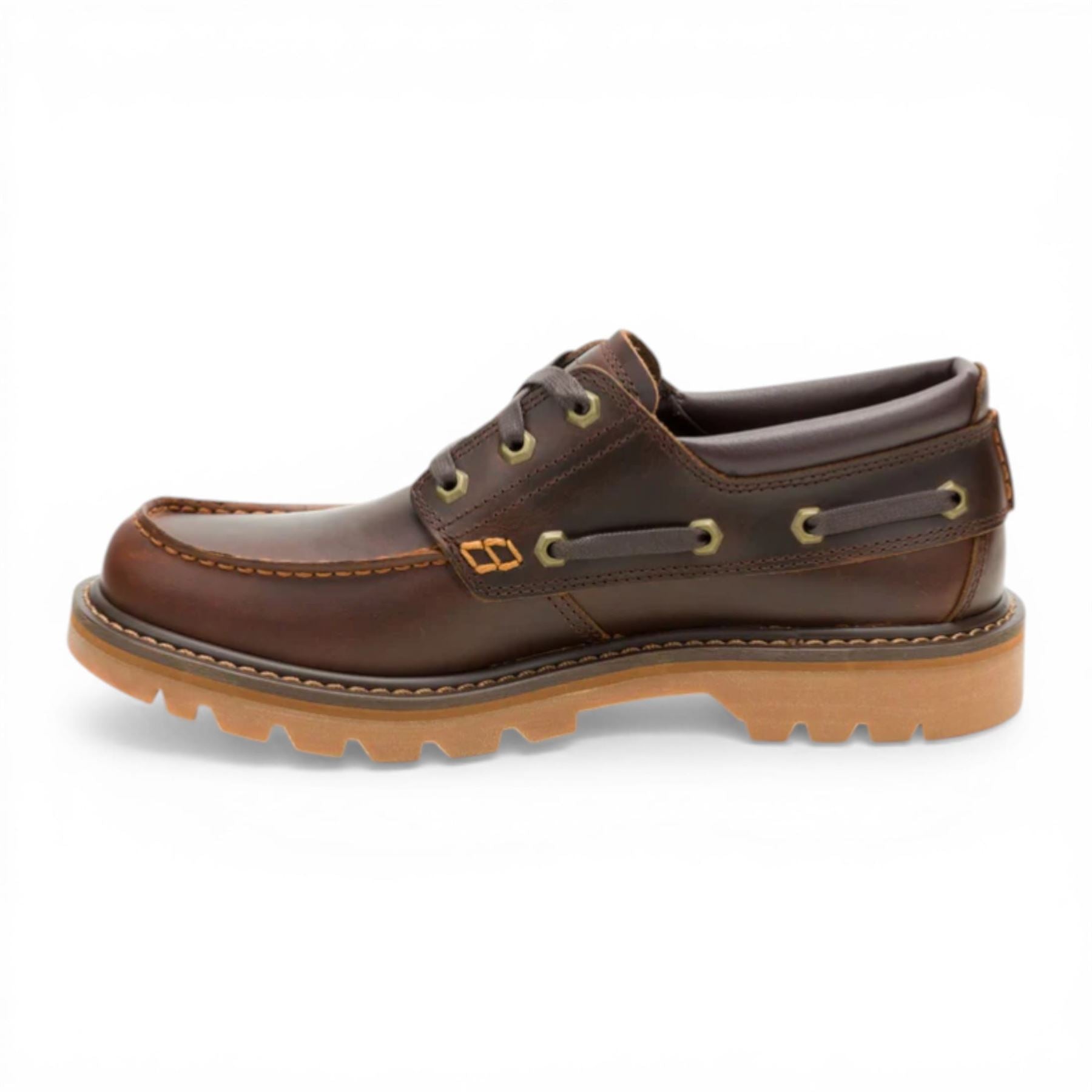 CAT (Caterpillar) Mens Tan Brown Leather Low-Cut Boots - Colorado Boat Lo