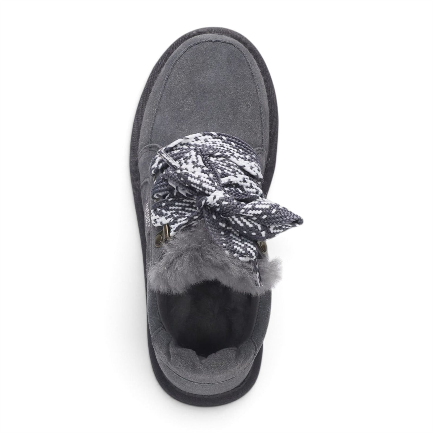 Women’s Grey Genuine Sheepskin Fur-Lined Winter Wedge Trainers - Moonstone