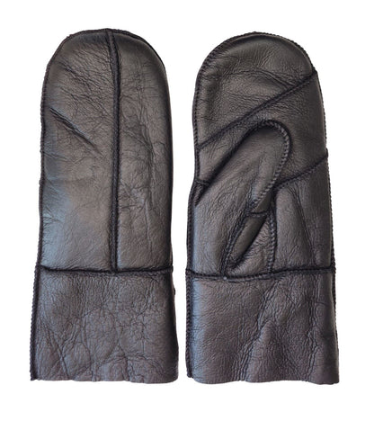 Womens Genuine Real Sheepskin Leather Mittens Warm Gloves