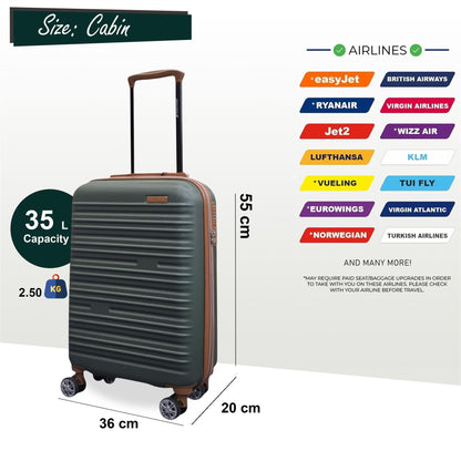 Armidale Cabin Hard Shell Suitcase in Green