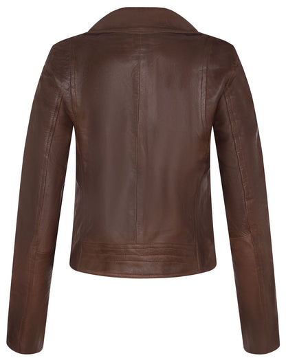 Womens Classic Leather Brando Biker Jacket-Loughton