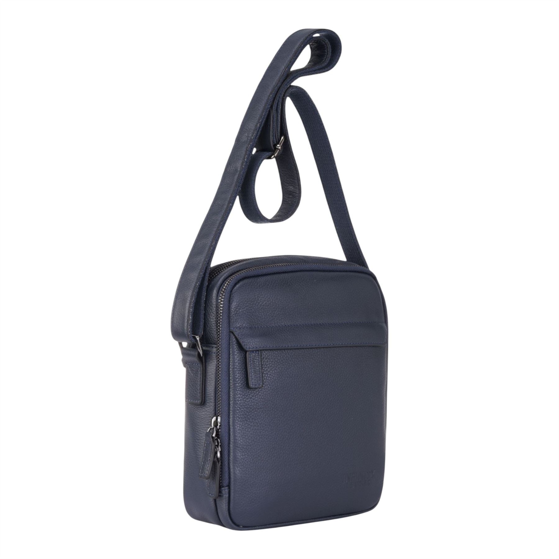 Genuine Leather Navy Vintage Messenger Crossbody Travel Bag - Hawthrone
