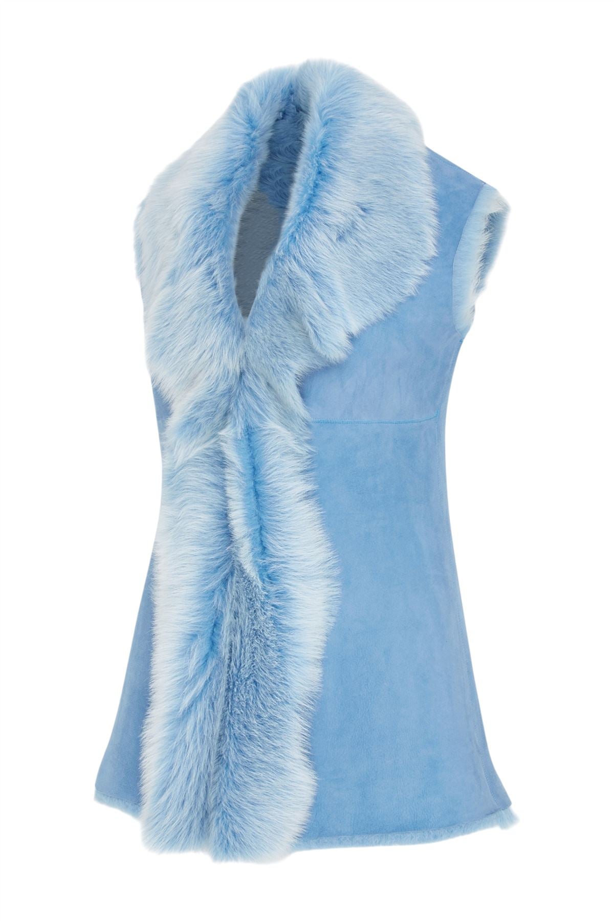 Womens Warmer Toscana Sheepskin Long Gilet-Seaford