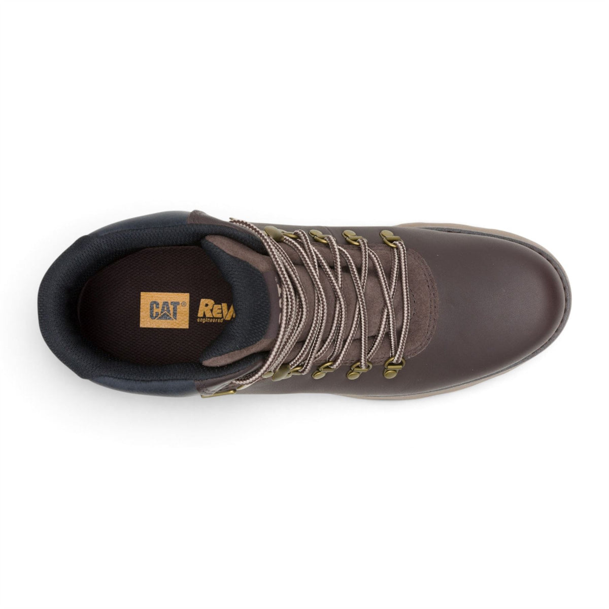 Caterpillar (CAT) Mens Dark Brown Leather Waterproof Lace Up Boots - Pursue Hiker