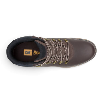 Caterpillar (CAT) Mens Dark Brown Leather Waterproof Lace Up Boots - Pursue Hiker