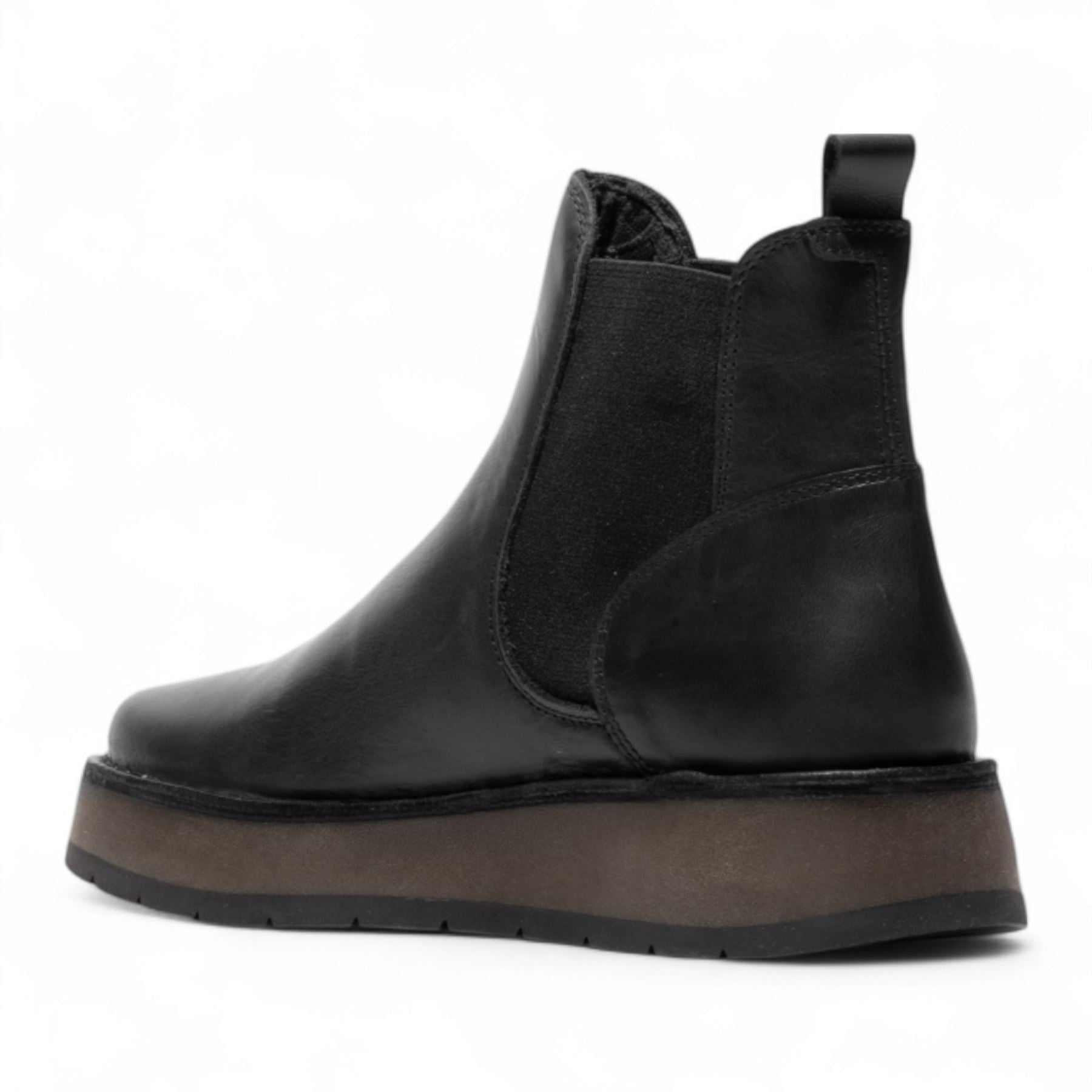 Fly London Womens Black RAWI131 Chelsea Leather Ankle Pull-On Classic Comfort Boots