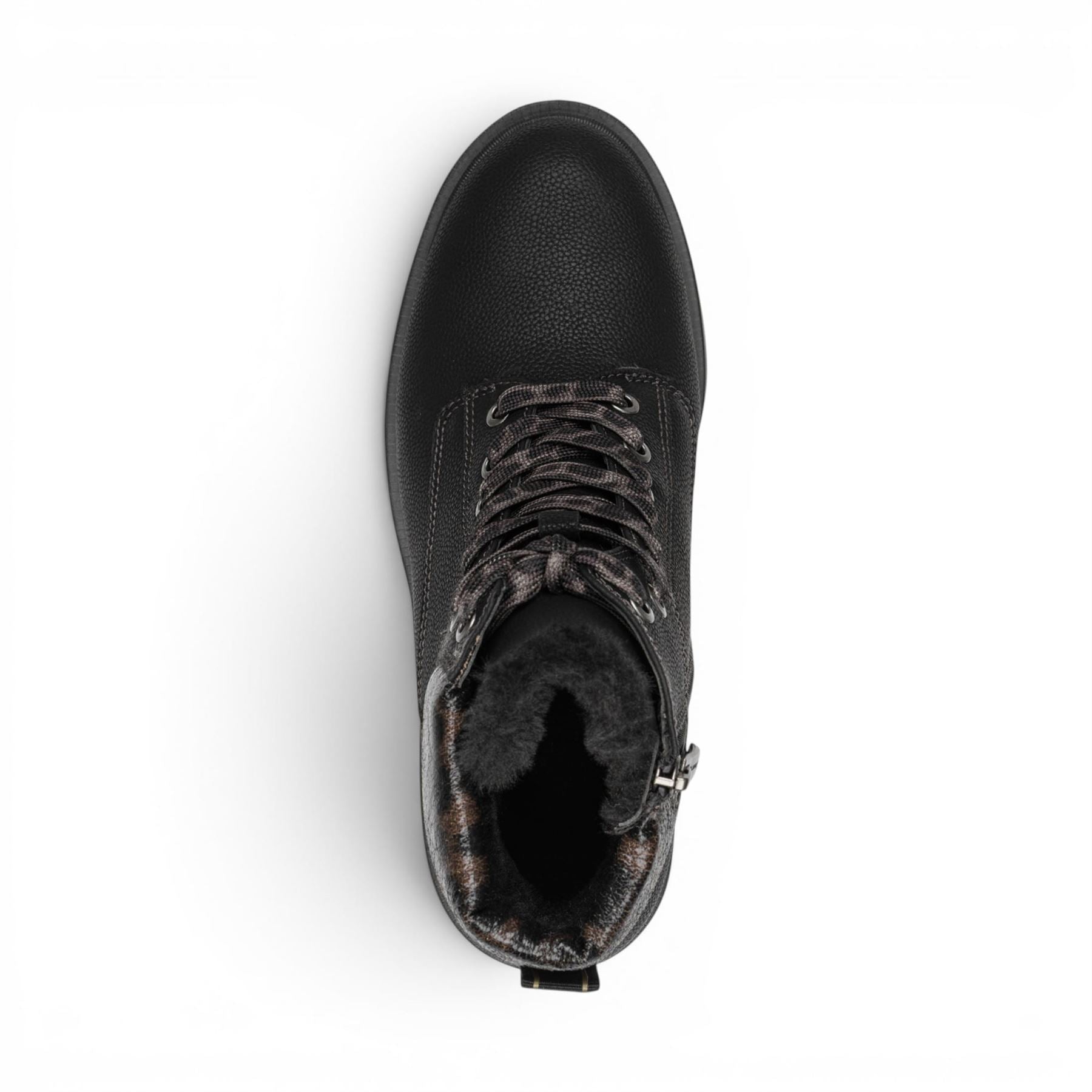 Tamaris Women’s Black Warm Lace-Up Winter Outdoor Ankle Boots - 26266-43