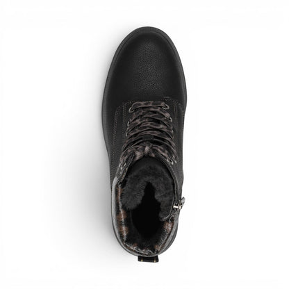 Tamaris Women’s Black Warm Lace-Up Winter Outdoor Ankle Boots - 26266-43