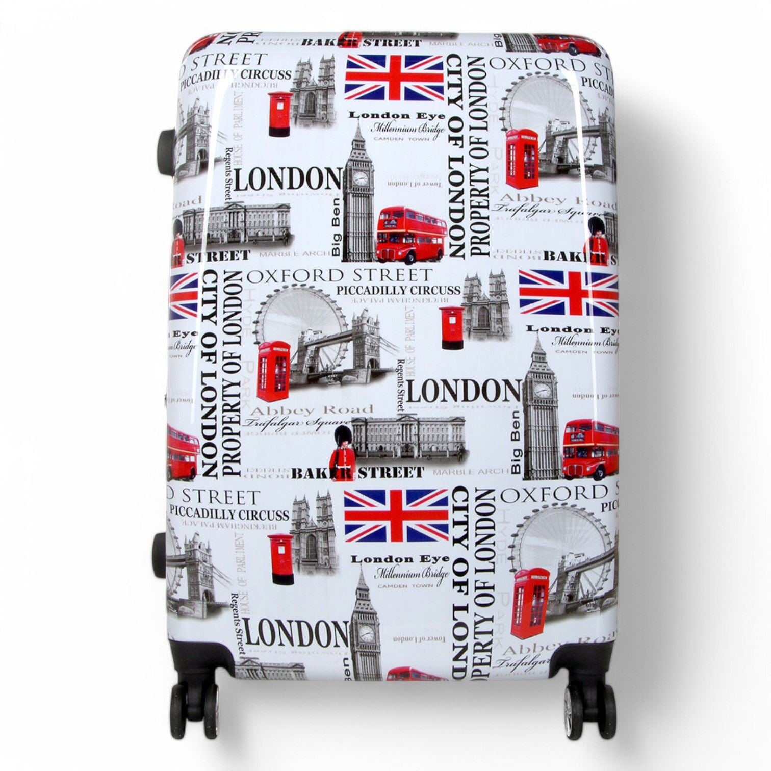Cooma Large Hard Shell Suitcase London in Black Flower