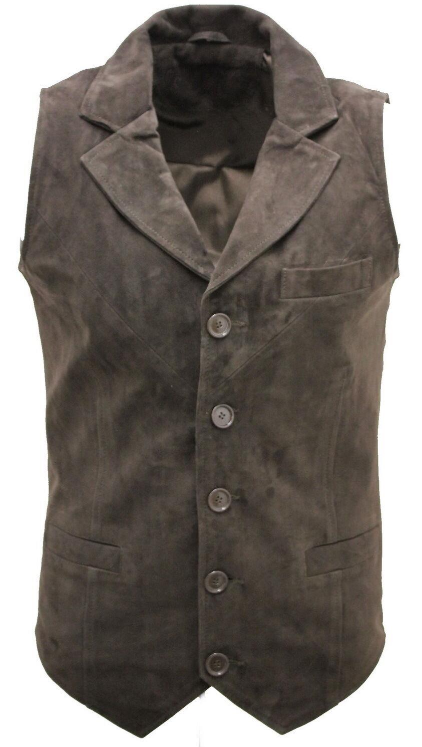 Mens Smooth Suede Leather Waistcoat-Gillingham