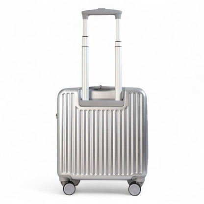 Hard Shell Cabin 44 x 22 x 38 cm Silver TSA Secure Luggage Suitcase Suitable for Easyjet, Ryanair