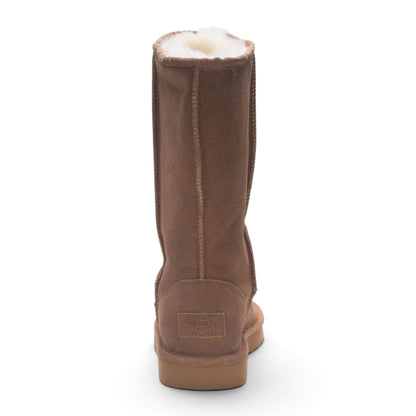 Women’s Chestnut Genuine Sheepskin Fur-Lined Winter Mid-Calf Boots