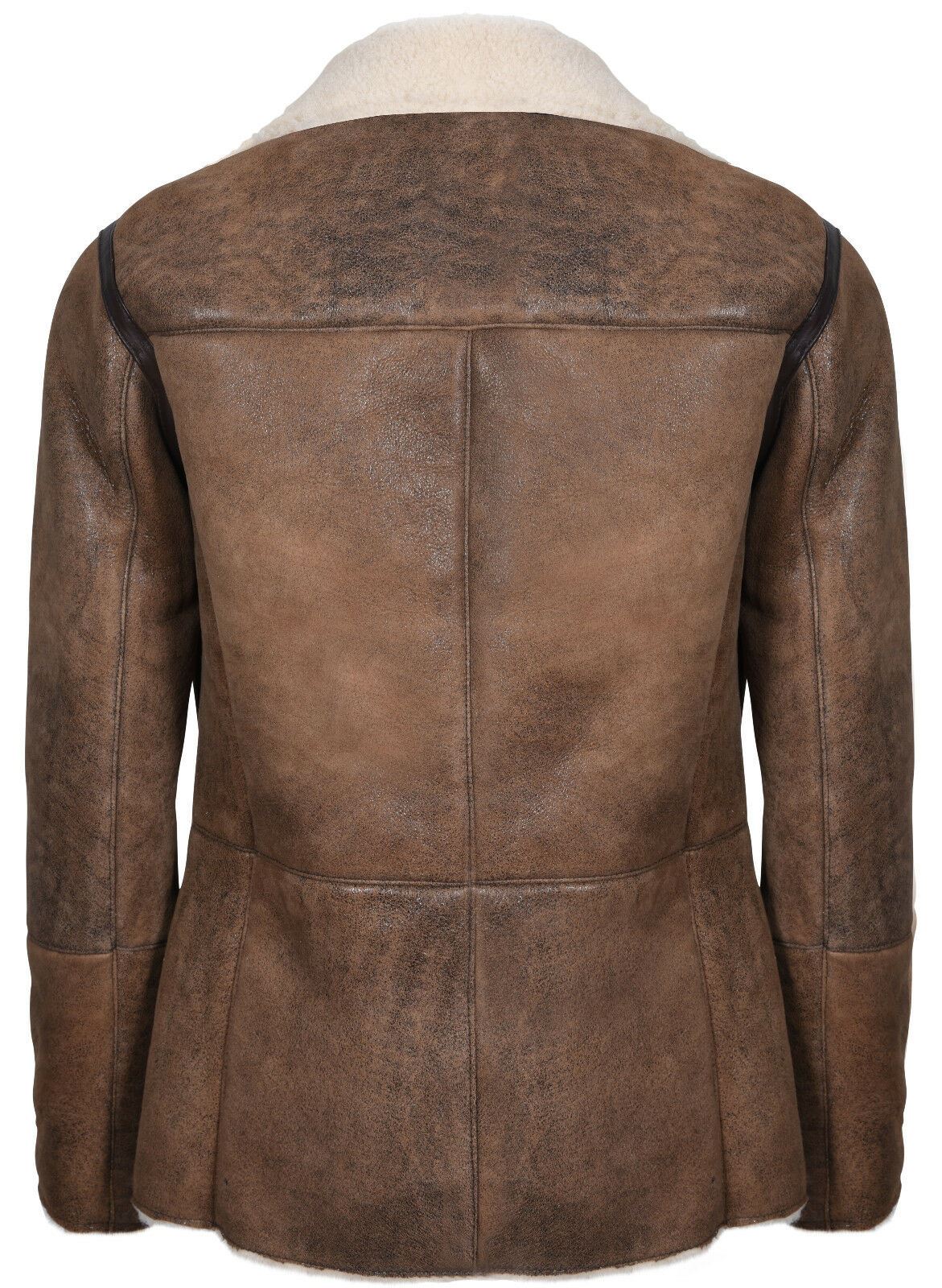 Mens Double Breasted Shearling Sheepskin Coat-Kington