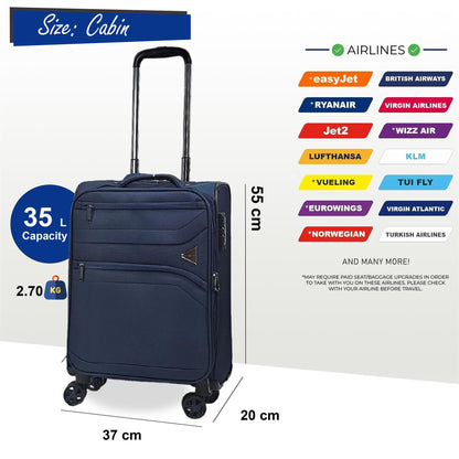 Lightweight Suitcases 8 Wheel Luggage Travel Cases Soft Holiday Bag