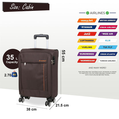 Carrollton Cabin Soft Shell Suitcase in Brown