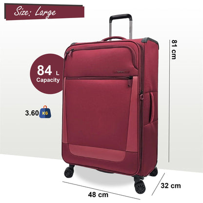Blountsville Large Soft Shell Suitcase in Burgundy