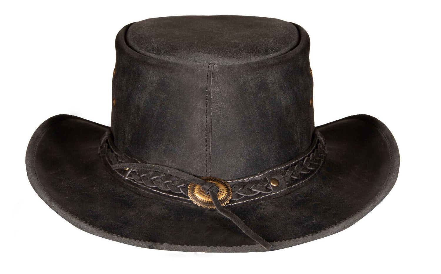 Cowboy Aussie Real Leather Hat Australian Black Western Outback Bush Hat