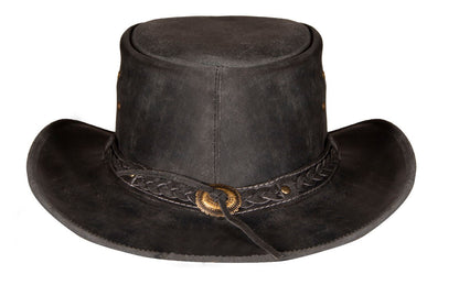 Cowboy Aussie Real Leather Hat Australian Black Western Outback Bush Hat