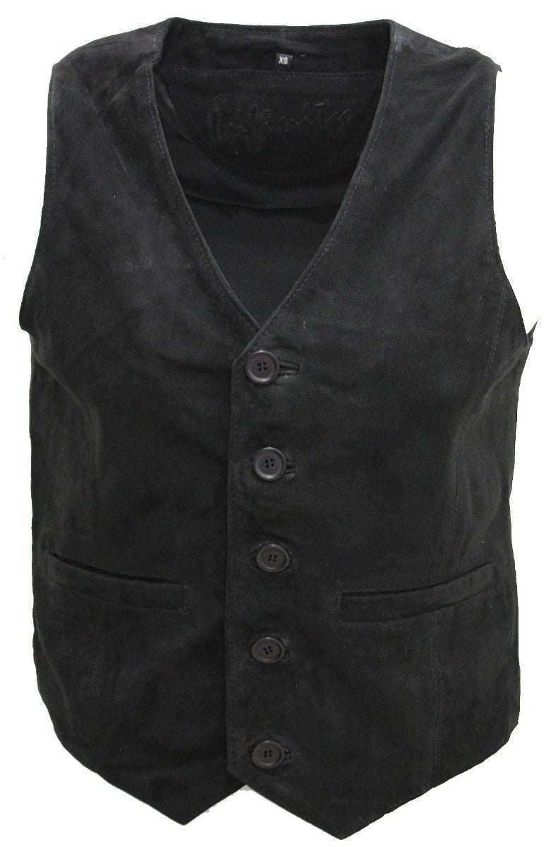 Mens Soft Suede Leather Waistcoat-Grays