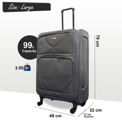Nagoya Large Soft Shell Suitcase in Grey