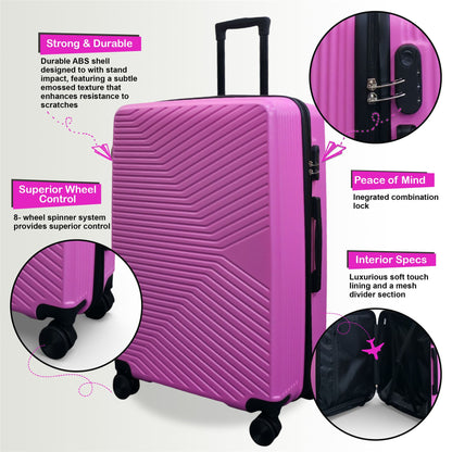 Junee Large Hard Shell Suitcase in Pink