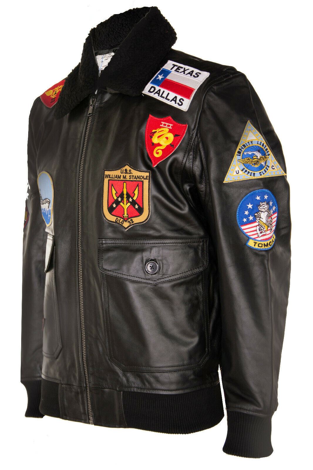 Mens A2 Top Gun  Leather Bomber Jacket-Camborne