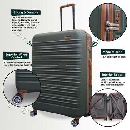 Armidale Medium Hard Shell Suitcase in Green