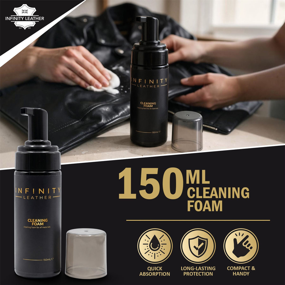 Leather, Suede &amp; Trainer Deep Clean Stain Remover Cleaning Foam