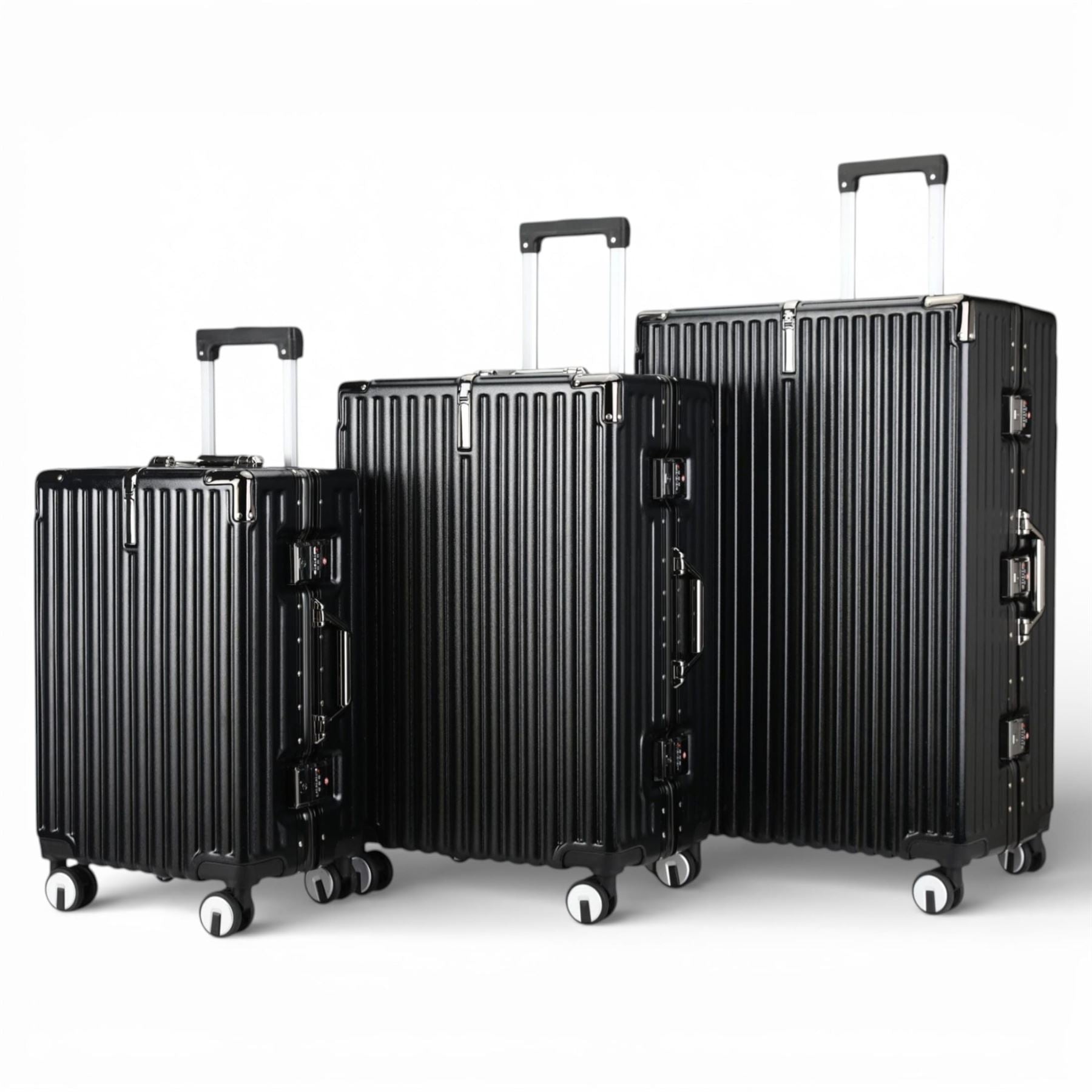 Airdrie Set of 3 Hard Shell Suitcase in Black