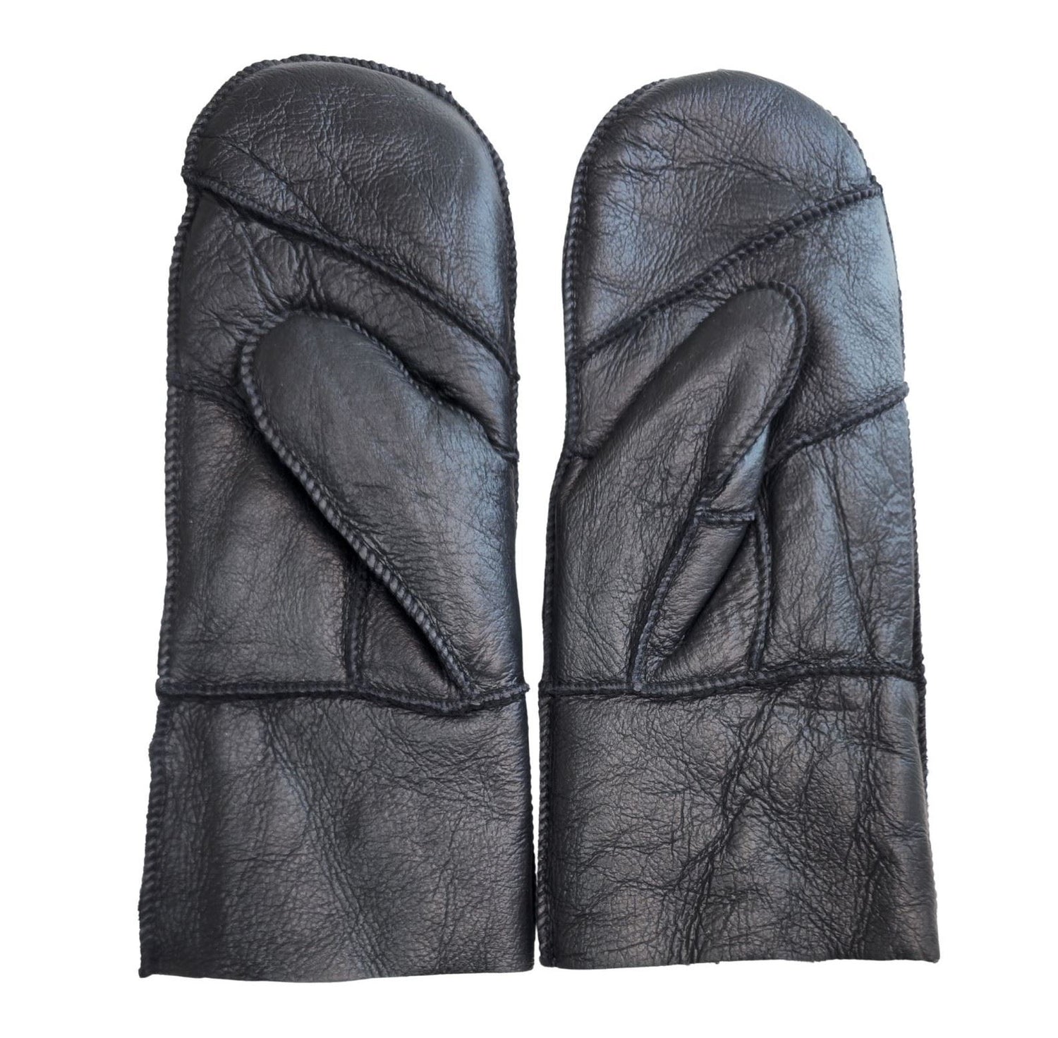 Womens Genuine Real Sheepskin Leather Mittens Warm Gloves