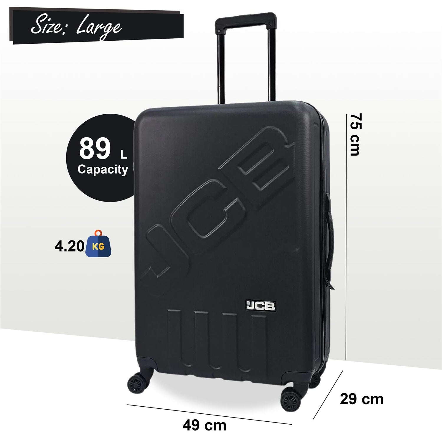 Black Hard Shell Suitcase Set Luggage Travel Trolley Cabin Cases Lightweight Bag