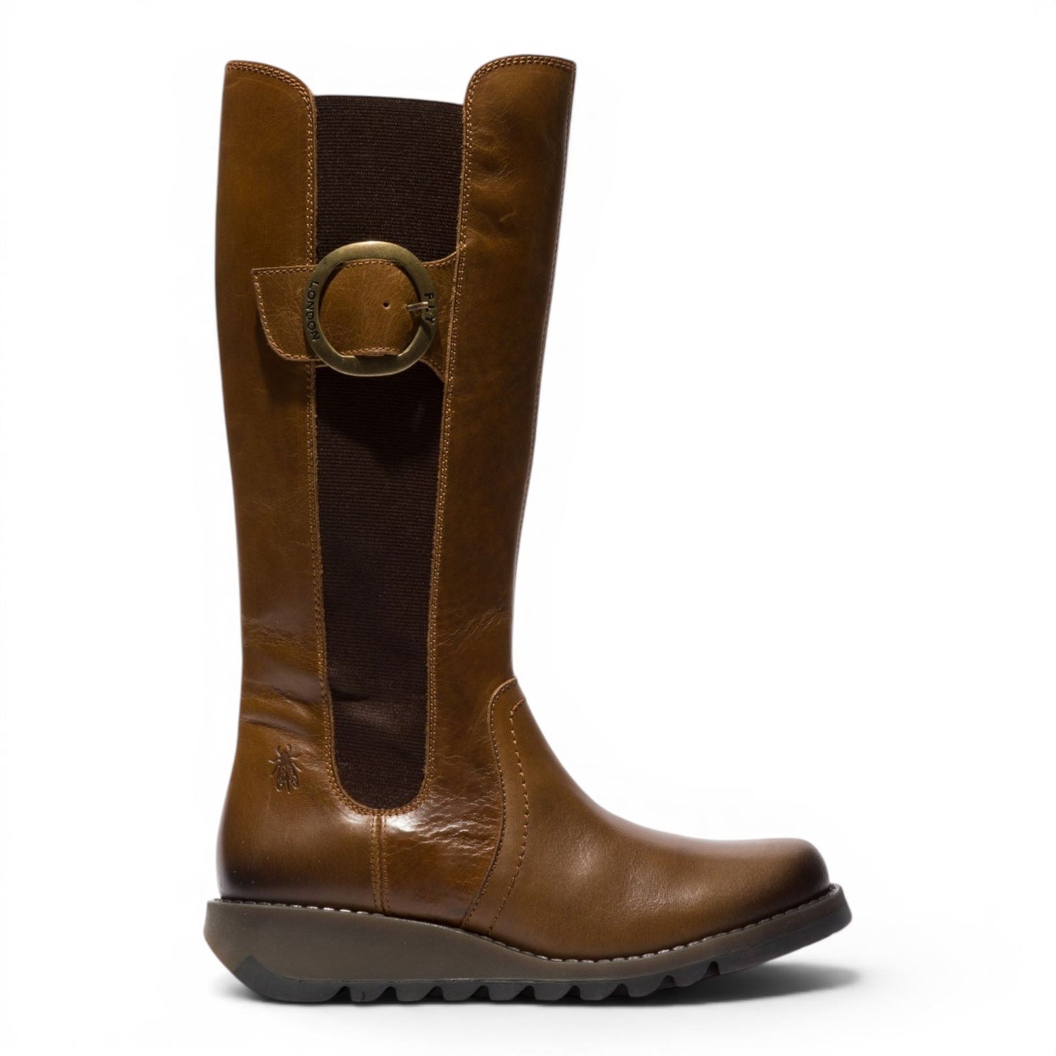 Fly London Womens Tan Leather Knee-High Long Boots - SOIF361