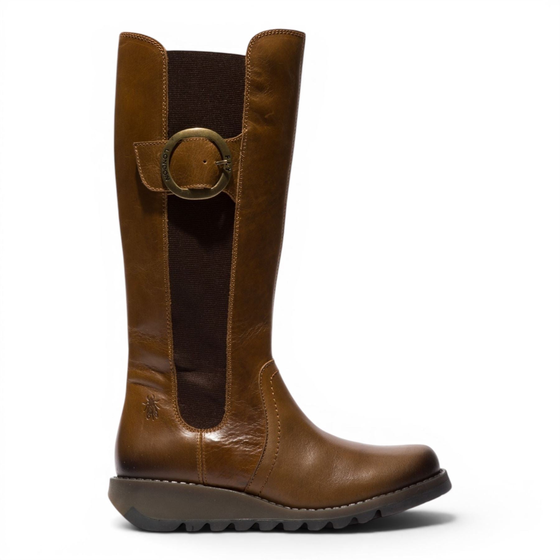 Fly London Womens Tan Leather Knee-High Long Boots - SOIF361