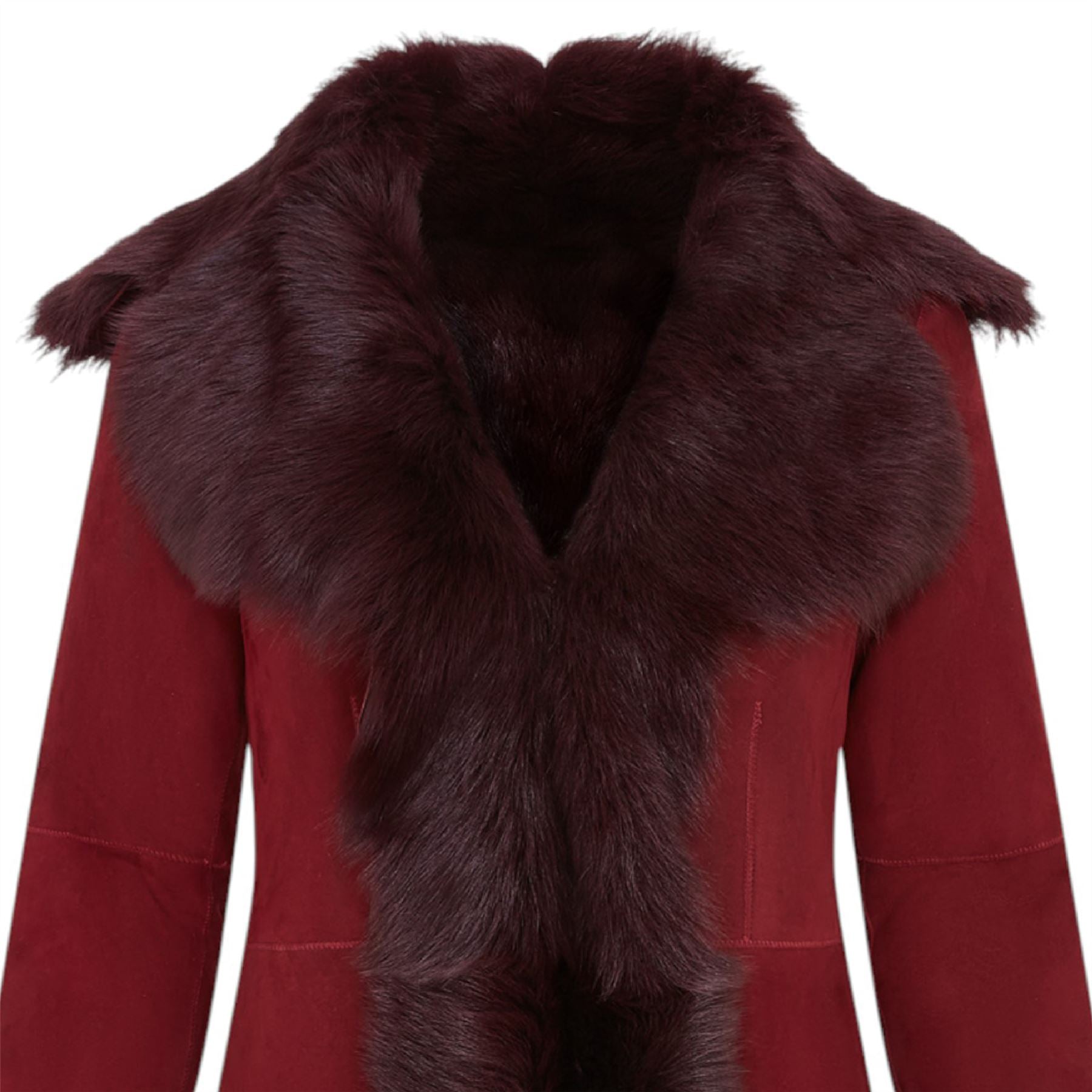 Womens Suede Toscana Sheepskin Trench Coat-Rochester