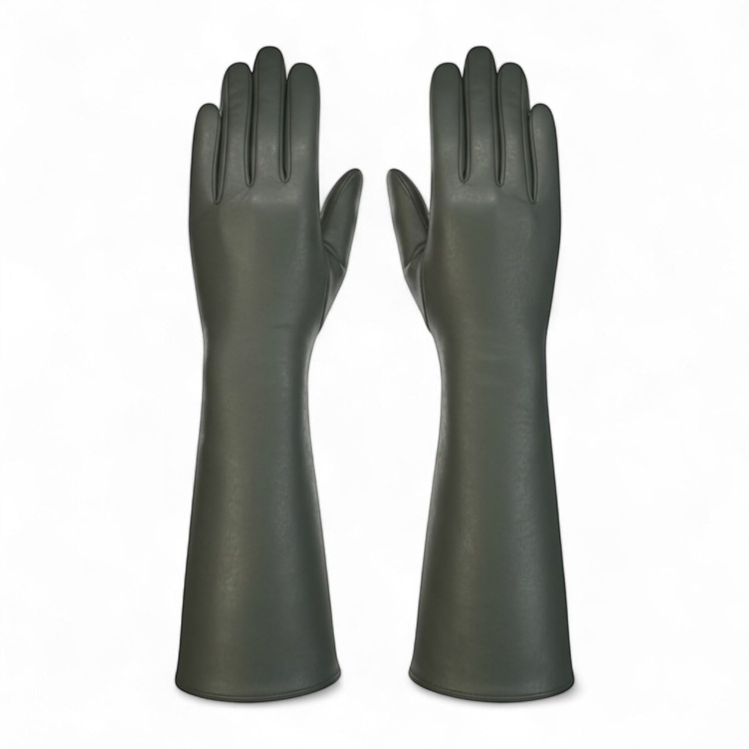 Womens Long Italian Leather Winter Soft Wool Lining Gloves