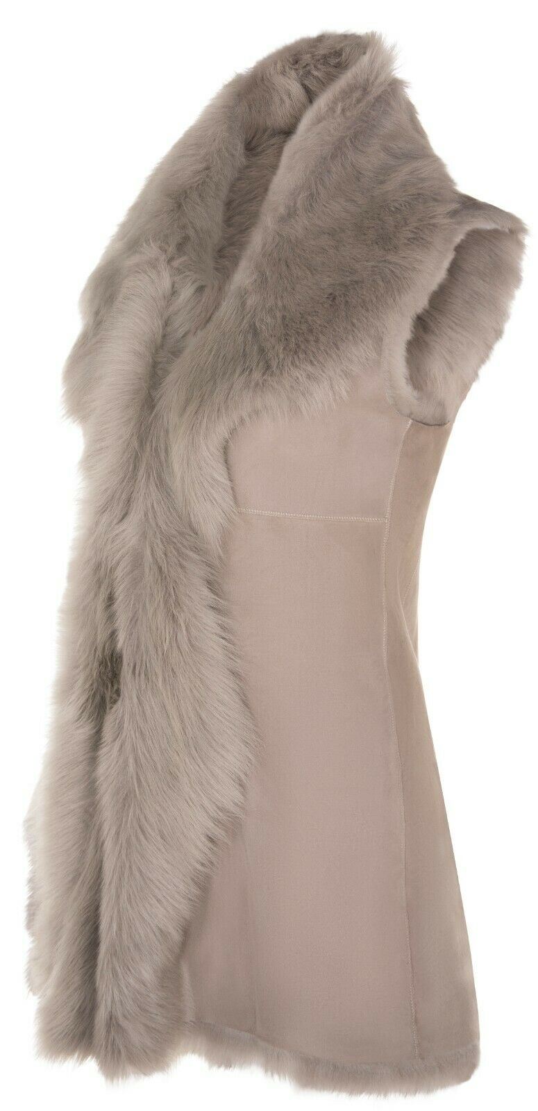 Womens Warmer Toscana Sheepskin Long Gilet-Seaford