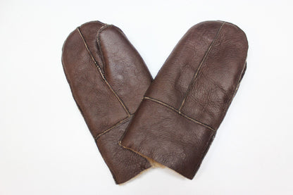 Handmade new real Leather sheepskin unisex sheepskin shearling mittens mitts gloves thick warm