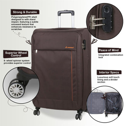 Carrollton Cabin Soft Shell Suitcase in Brown