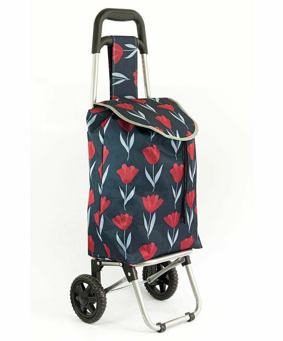 40L Lightweight Shopping Trolley Wheeled Folding Durable Cart Strong Bag Grocery