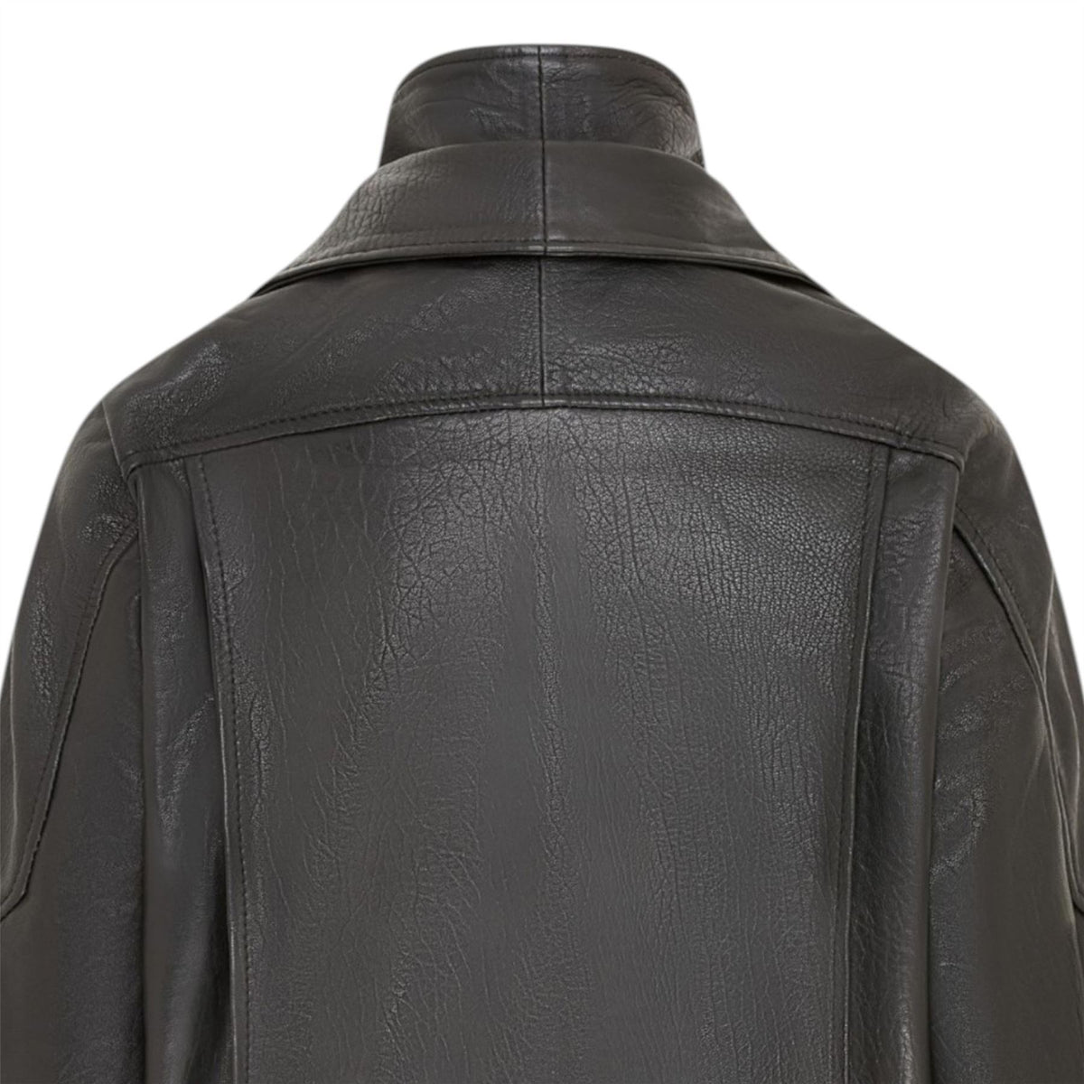 Womens Leather Biker Blouson Oversized Jacket - Big Bomber
