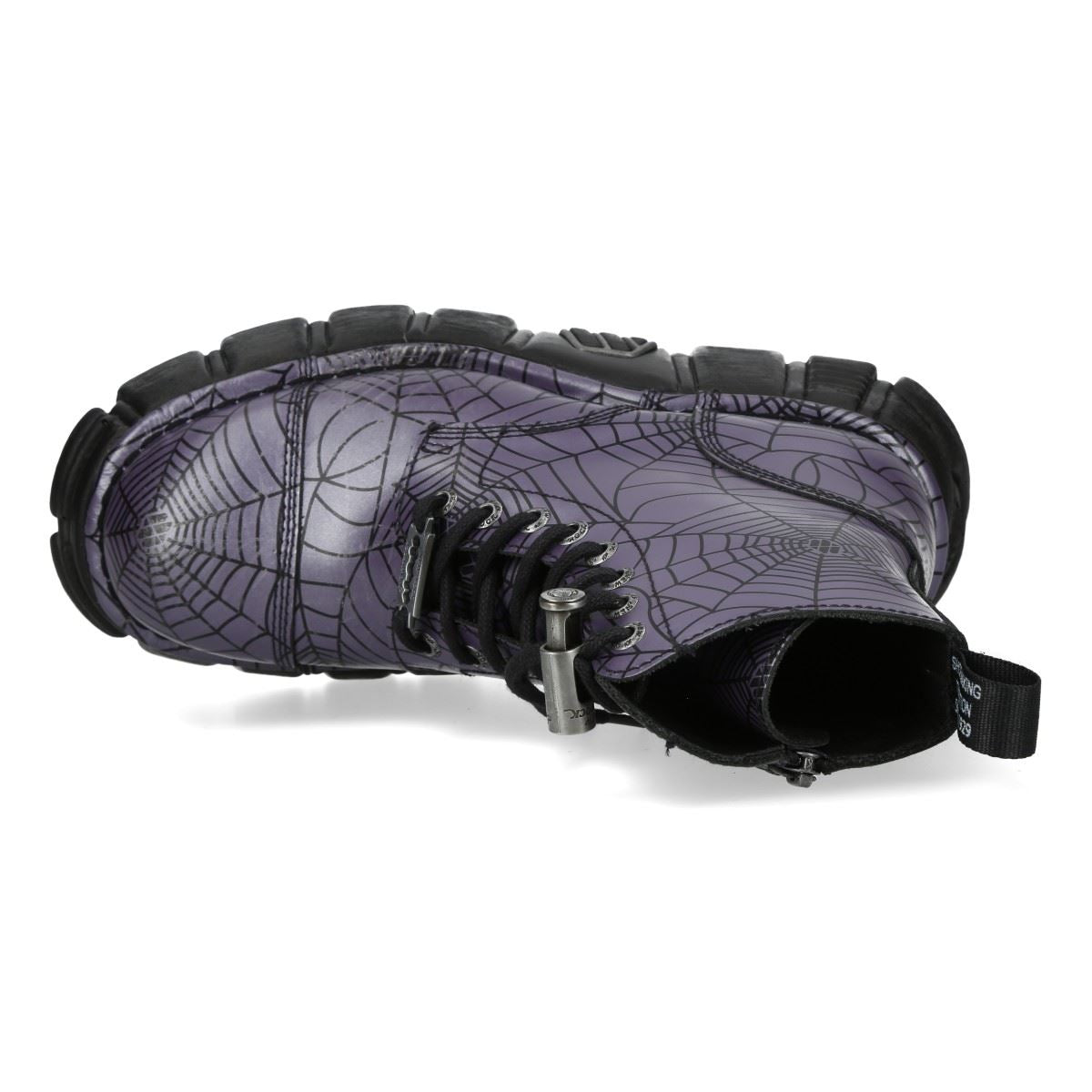New Rock Purple Leather Gothic Military Biker Boots - MILI083CCT-C122