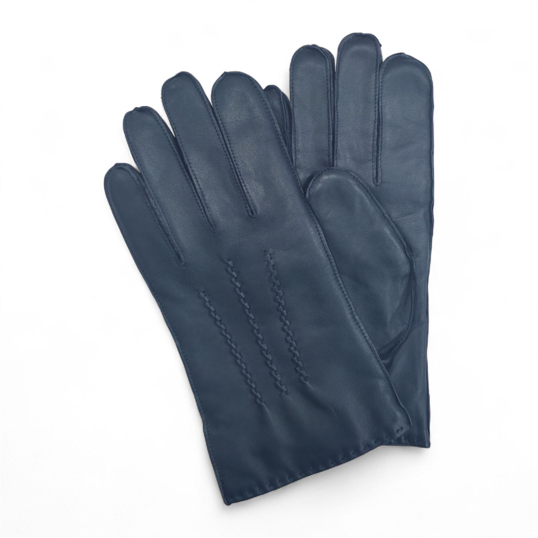 Men’s Italian Leather Warm Wool Lining Winter Stich Design Gloves - M-LGV-205