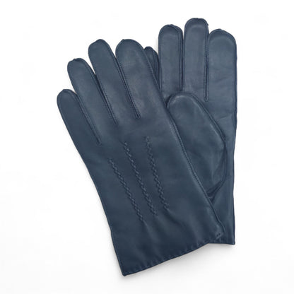 Men’s Italian Leather Warm Wool Lining Winter Stich Design Gloves - M-LGV-205